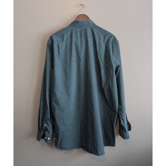 LL Bean Size Large Tall Green Check Shirt Mens Wrinkle Free Traditional Fit LT - Picture 5 of 5